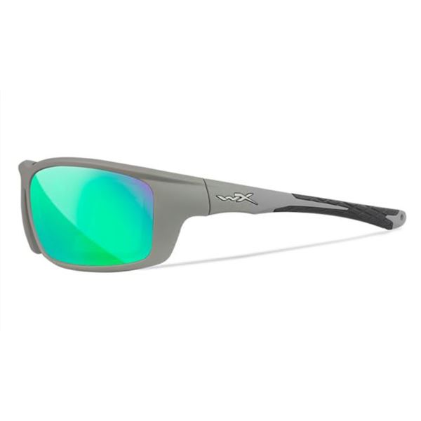 WILEY X GRID Captivate Polarized - Green Mirror - Amber - Matte Cool Grey