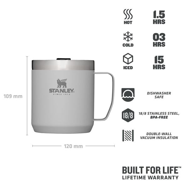 Termohrnek STANLEY Camp mug 350 ml šedý
