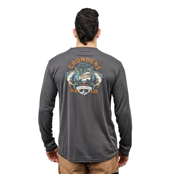 Triko Grundéns Tuna Tattoo LS Tech Tee - Anchor vel. 3XL