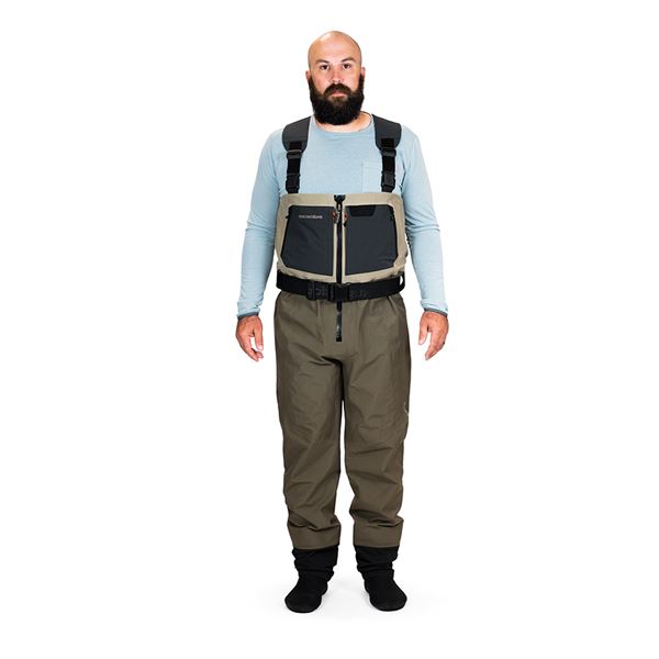Broďáky Grundéns Boundary Zip Stockingfoot - vel. M Short (9-11) Stone/Otter