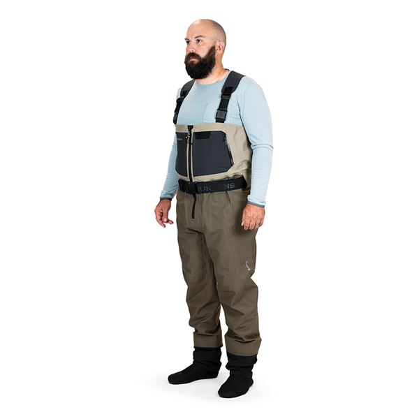 Broďáky Grundéns Boundary Zip Stockingfoot - vel. XXL Short (12-13) Stone/Otter