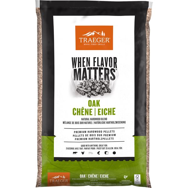 Dřevěné pelety Traeger Oak 9kg