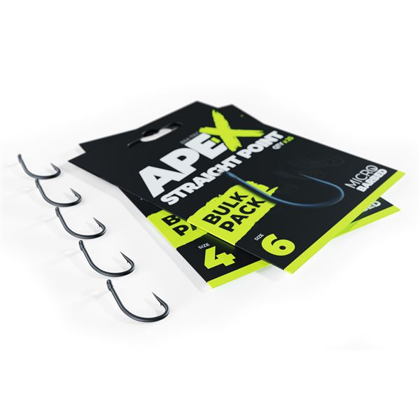 Ape-X Straight Point Barbed size 4 Bulk Pack