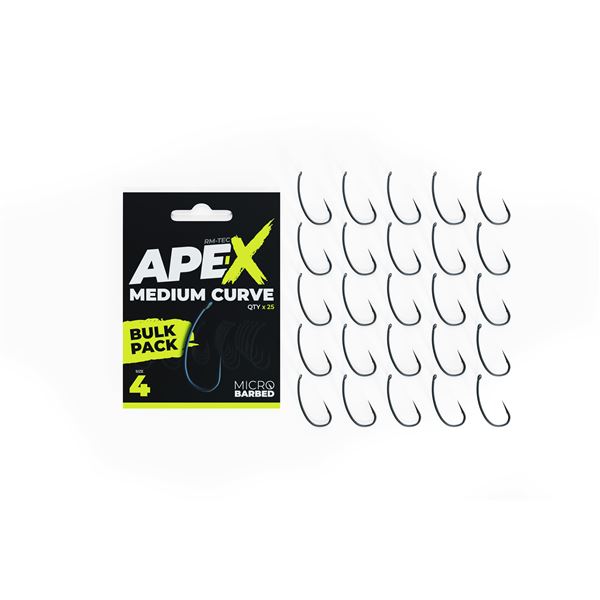 Ape-X Medium Curve Barbed size 4 Bulk Pack
