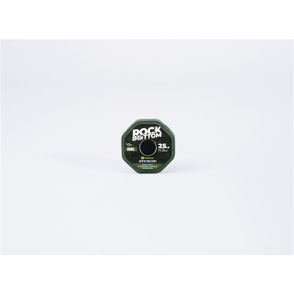 Connexion Rock Bottom Tungsten Semi Stiff Coated Hooklink Camo Green 25lb 10m