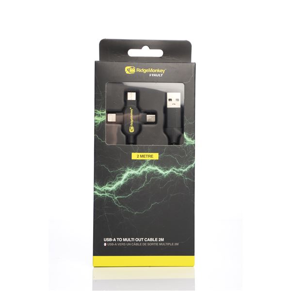 Nabíjecí kabel RidgeMonkey Vault USB-A to Multi Out Cable 2m