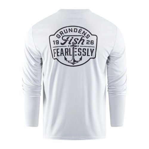 Funkční UV triko Grundéns Fish Fearlessly LS Tech Tee Grey Mist  XL