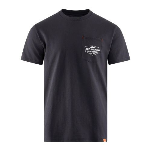 Triko Grundéns Pocket Tee Black Salmon Graphic 3XL