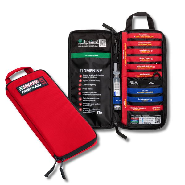 Survival First Aid Kit Slimline - Red (CZ)