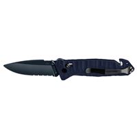 CAC S200 FRENCH ARMY KNIFE BLUE BLADE Textured G10 Blue Handle -Pouch - Fork  Rounded Tip