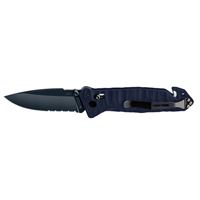 CAC S200 FRENCH ARMY KNIFE BLUE BLADE Textured G10 Blue Handle -Pouch - Fork Pointed Tip